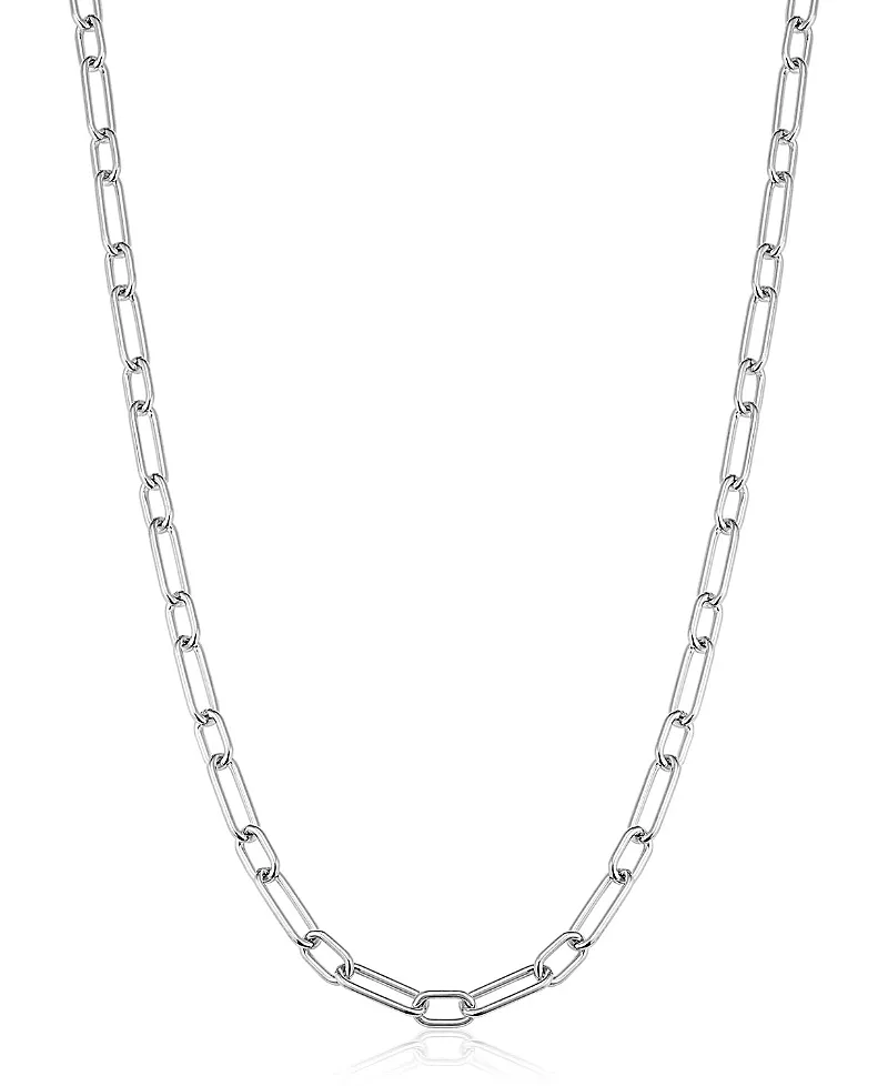 Oradina Sterling Silver Rhythm Link Necklace