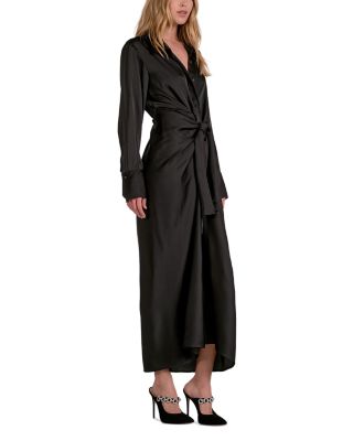 Long Sleeve Wrap Maxi Dress