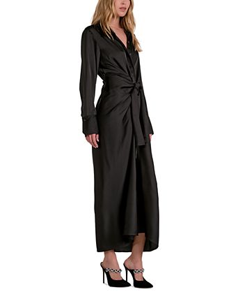 sexy black prom dresses Black Velvet Sexy High Leg Slit Long Party Dress, Black Prom Dress For Cutedressy