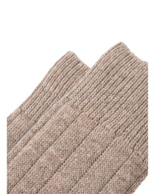 Cashmere Blend Ribbed Crew Socks - Exclusive
