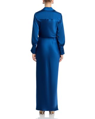 Satin Long Sleeve Maxi Gown - Exclusive