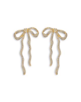 Pav&eacute; Bow Statement Earrings