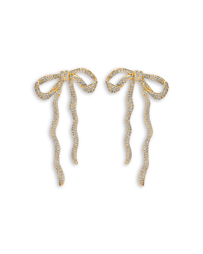 Ettika Pave Bow Statement Earrings In Gold