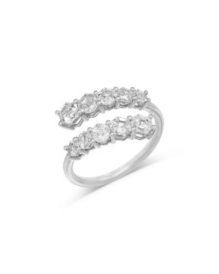 Luxe Collection Certified Lab Grown Diamond Hexagon Wrap Ring in 14K White Gold, 2.0 tcw