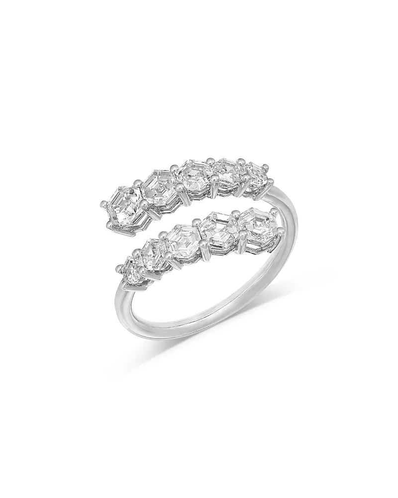 Bloomingdale's Fine Collection Luxe Collection Certified Lab Grown Diamond Hexagon Wrap Ring in 14K White Gold, 2.0 tcw