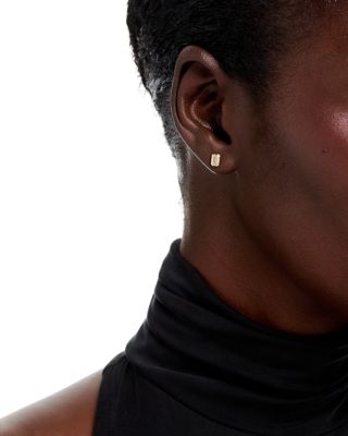 Luxe Collection Certified Lab Grown Diamond Emerald Bezel Stud Earrings in 14K Yellow Gold, 0.75 tcw