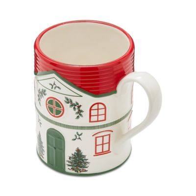Christmas Tree Christmas Village Red Mug