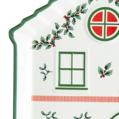 Christmas Tree Christmas Village Green Tidbit Tray
