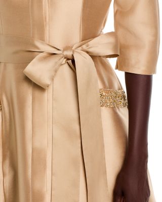 Mikado Bead Collar Gown