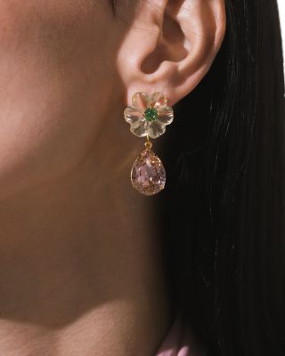 Juna Gemstone & Crystal Flower Drop Earrings