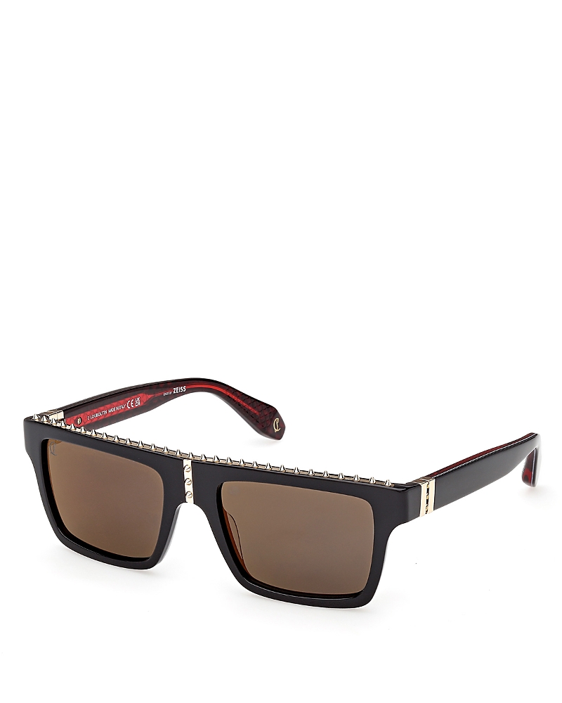 Christian Louboutin Rectangular Sunglasses, 56mm In Black