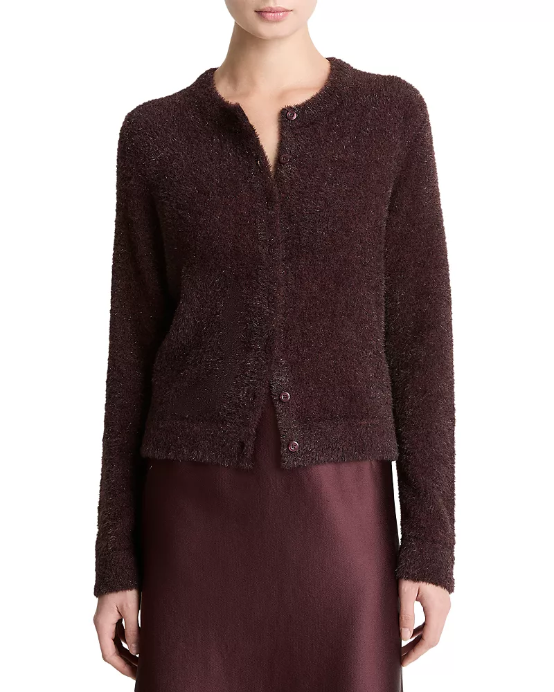 Vince Tinsel Eyelash Cardigan