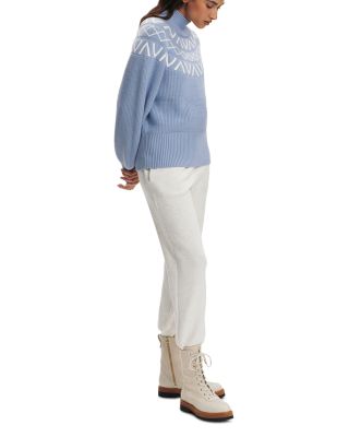 Marcie Fair Isle Yoke Mock Neck Knit Sweater