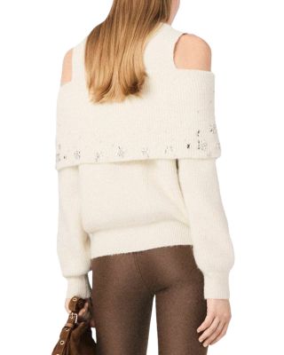 Marvela Cold Shoulder Round Neck Sweater