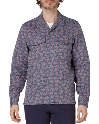 Printed Long Sleeve Button Front Shirt