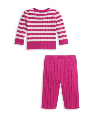 Girls' Mini Cable Cotton Cardigan & Pant Set - Baby