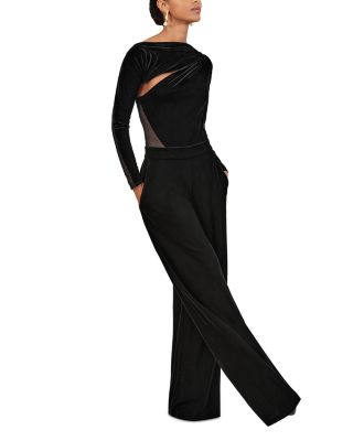 Karoli Long Sleeved Velvet Jumpsuit
