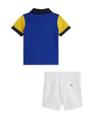 Boys' Crest Mesh Polo Shirt & Short Set - Baby