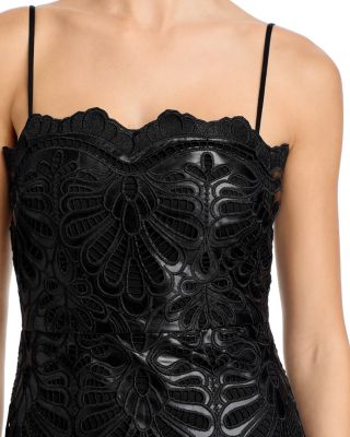 Faux Leather Lace Mini Dress - Exclusive