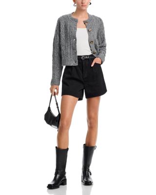 Cable Knit Crewneck Cardigan - Exclusive