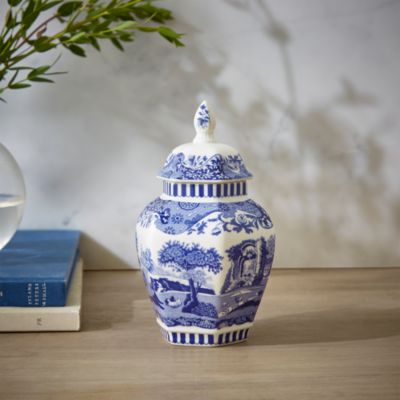 Blue Italian Lidded Vase 5.7"