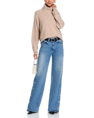 Sasha High Rise Wide Leg Jeans with Side Snaps in Cruising