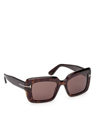 Leila Rectangular Sunglasses, 52mm