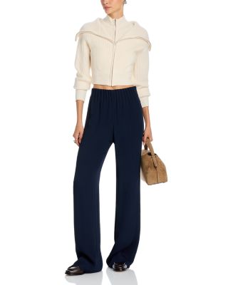 Jayne Wool Zip Front Layered Sweater