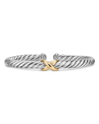Cable Flex&reg; X Bracelet in Sterling Silver with 14K Yellow Gold, 6mm