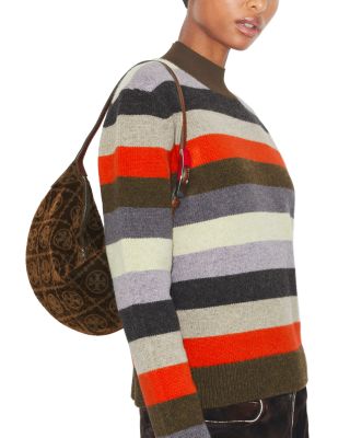 T Monogram Small Flocked Shoulder Bag