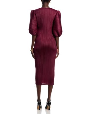 Puff Sleeve Crinkled Dress