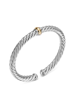 Cable Flex&reg; Center Station Bracelet in Sterling Silver with 14K Yellow Gold, 6mm