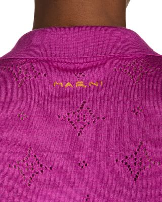 Wool Silk Perforated Knit Shirt