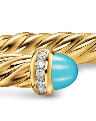 Cablespira&reg; Flex Bracelet in 18K Yellow Gold with Gemstones and Diamonds, 6mm
