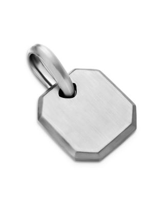 Men's Octagonal Amulet in Sterling Silver or Black Titanium, 15mm