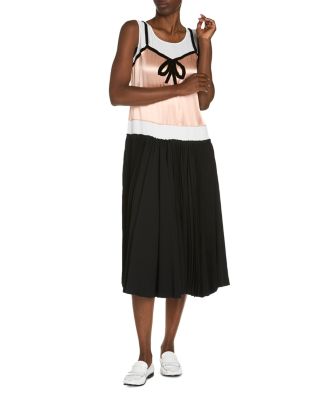 Crepe Envers Satin Multimaterial Trope Oil Midi Dress