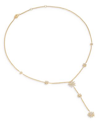 Starburst Y Necklace in 18K Yellow Gold with Diamonds, 76.7mm