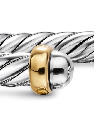 Cable Flex&reg; Bracelet in Sterling Silver with 14K Yellow Gold, 6mm