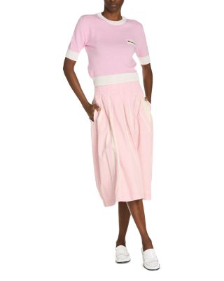 Wool Blend Short Sleeve Crewneck Sweater