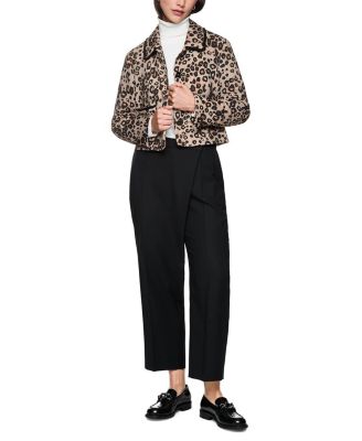 Short Scuba Jersey Leopard Print Jacket