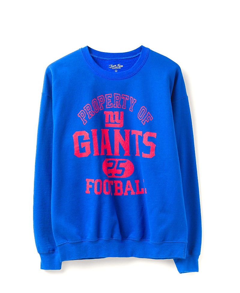 Junk Food Clothing Unisex Nfl New York Giants Property Flea Market Crew Fleece In Blue