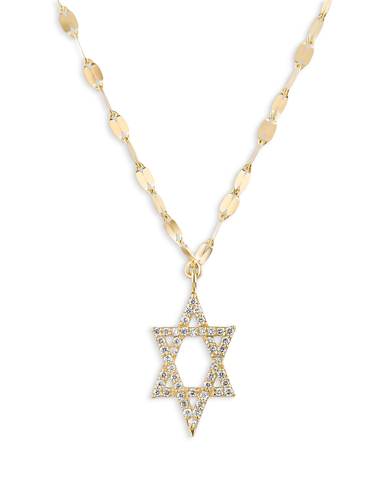 Lana Jewelry Diamond Star Of David Pendant Necklace In 14k Yellow Or White Gold, 0.13 Tcw In Gold