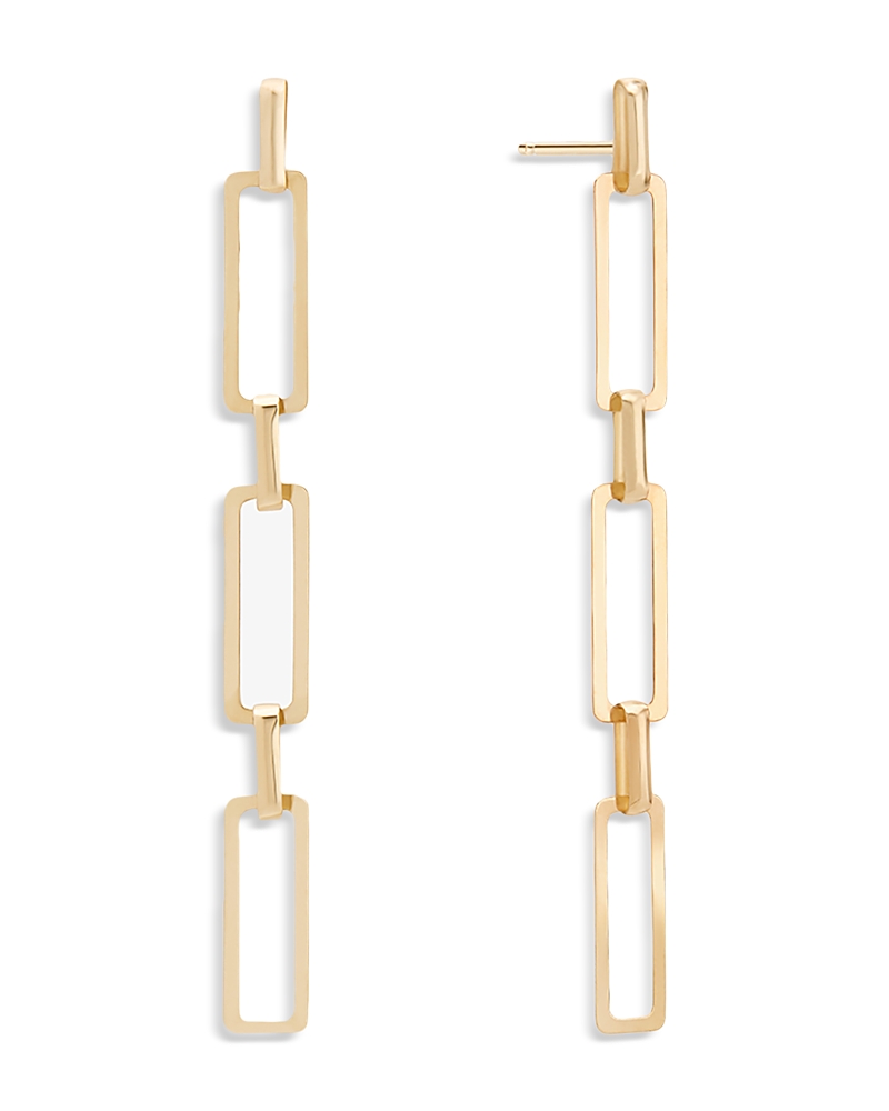 Lana Jewelry Paperclip Chain Linear Drop Earrings In 14k Yellow Gold In Gold