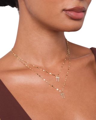 Diamond Chai Pendant Necklace in 14K Yellow Gold, 0.17 tcw 