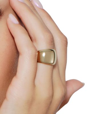 Curved Bubble Hollow Ring in 14K Yellow Gold