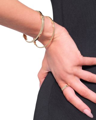 Edged Hollow Bangle Bracelet in 14K Yellow Gold