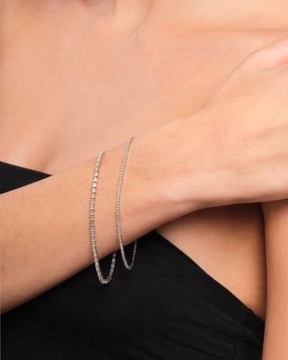 Diamond Skinny Tennis Bracelet in 14K White Gold, 0.53 tcw
