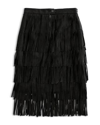 Marissa Leather Fringe Skirt