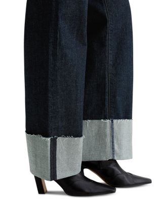 Kora High Rise Cuffed Wide Leg Jeans in Moonrise