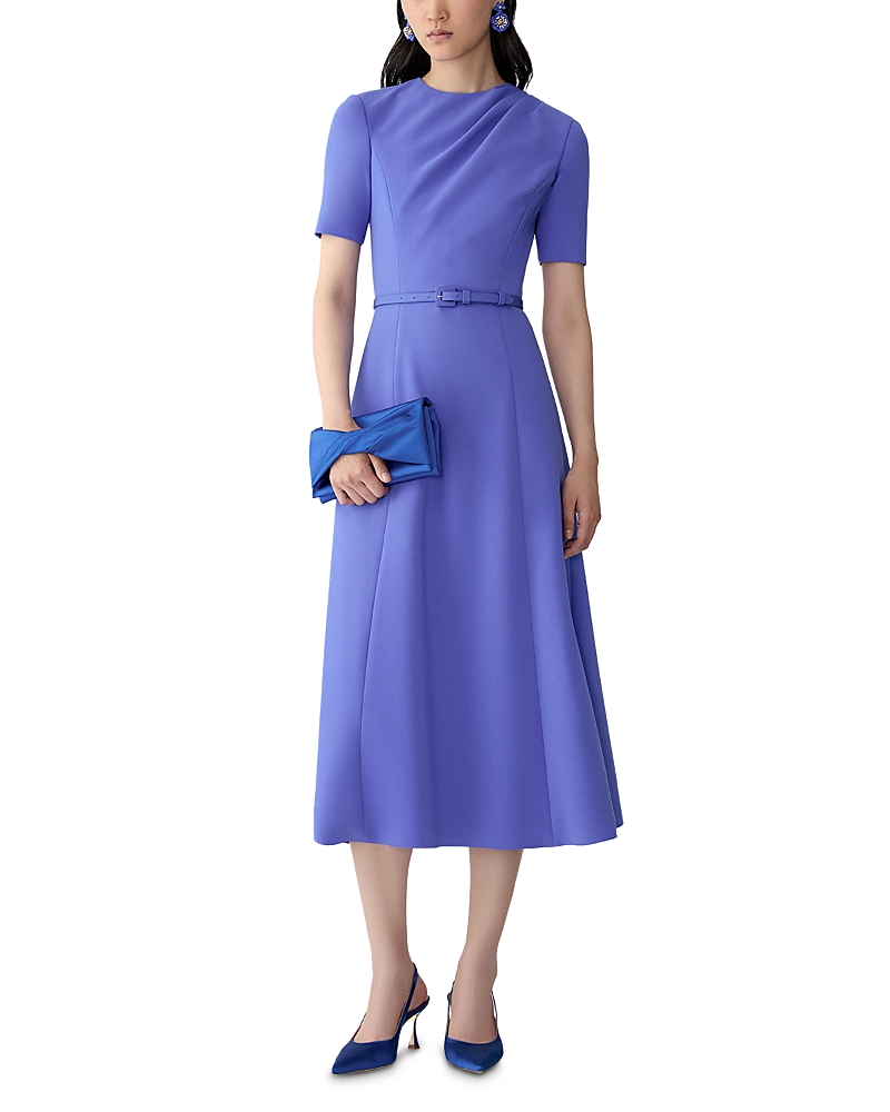 Carolina Herrera Draped Midi Dress In Blue